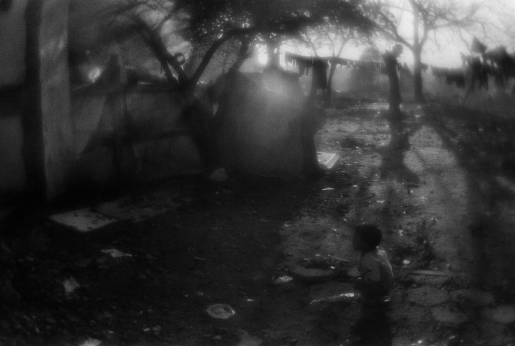 Children of Roma near their shack in the district of Fener in Fa