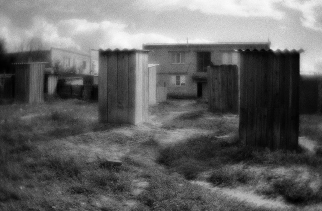 Free-standing toilets for residents of two-storey brick aparts